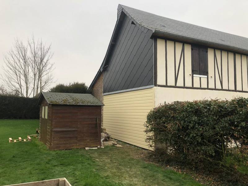 Isolation par l'extérieur Triso bardage de marque Actis sur la commune de Saint Aubin d'Ecrosville 27